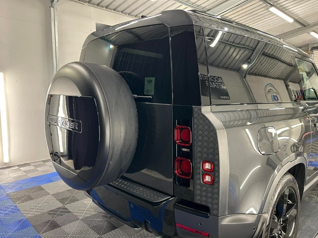 Land Rover Defender rear with a protected, glossy finish