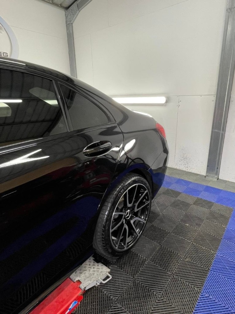 Mercedes-Benz rear quarter and coated alloy wheel