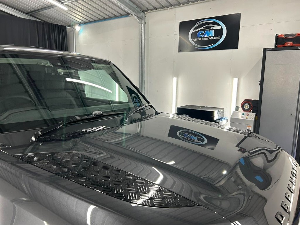 Land Rover Defender bonnet detailed in the CM Auto Detailing studio
