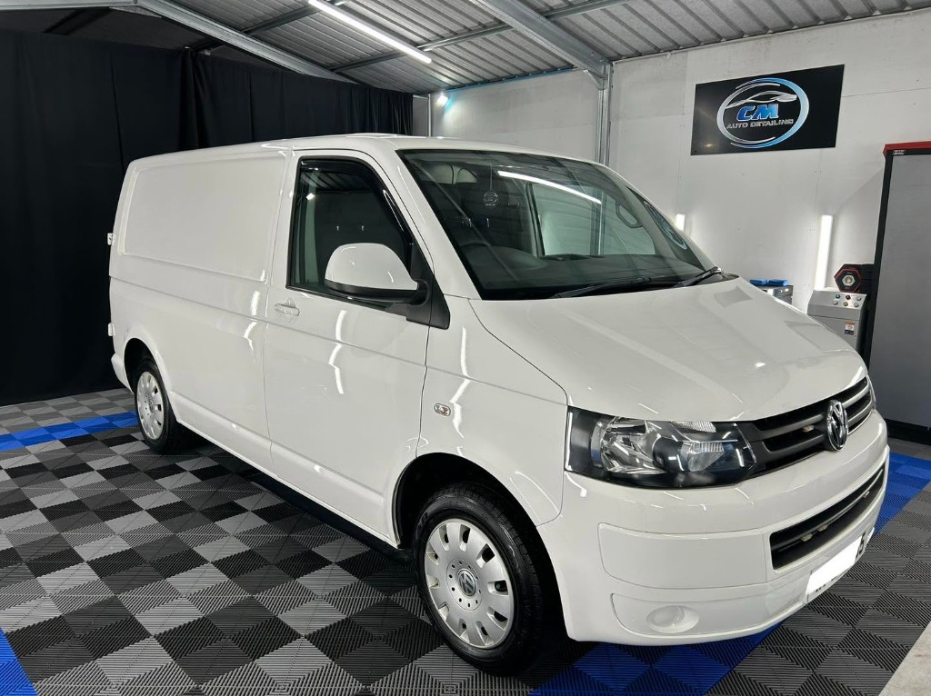 Freshly valeted VW Transporter with a bright, clean finish