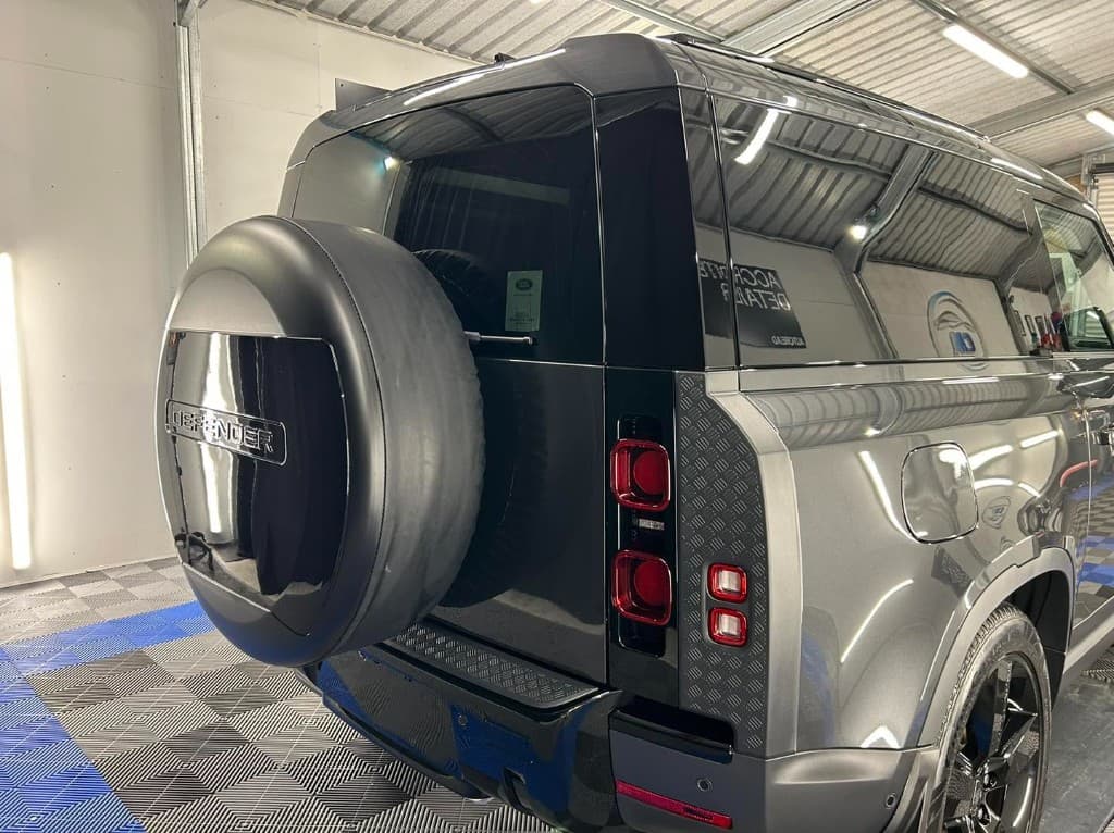 Land Rover Defender rear with a protected, glossy finish