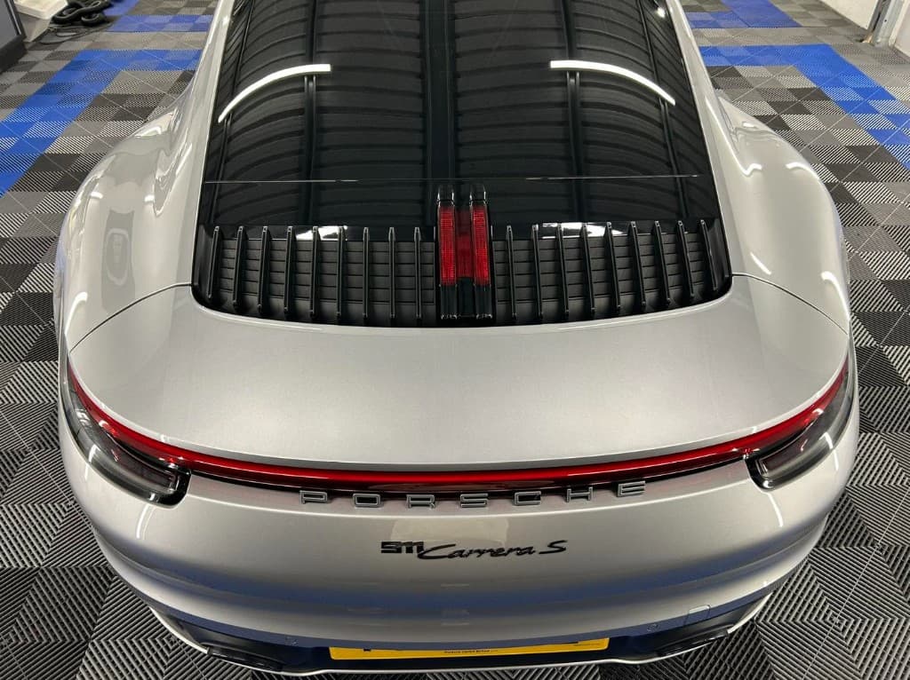 Porsche 911 Carrera S rear deck after detailing